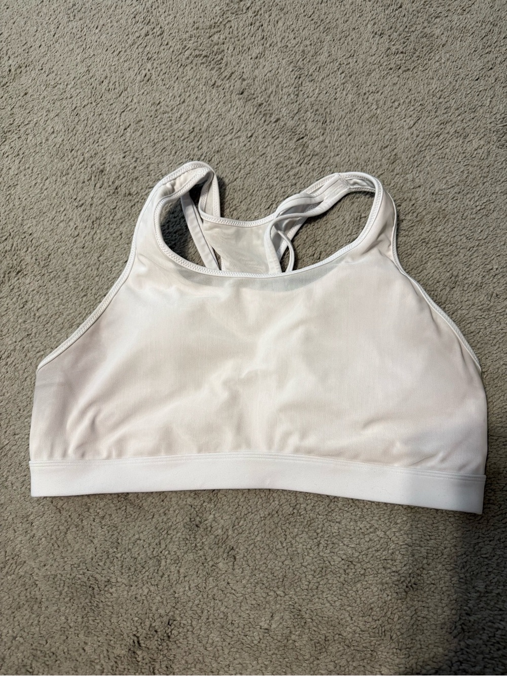 Fabletics White High-Neck Sports Bra